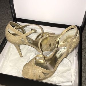NINA Sparkly Gold Heels